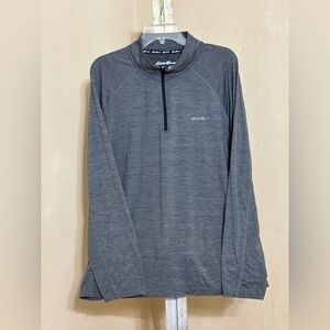 Eddie Bauer Freedry Gray Quarter-Zip Pullover